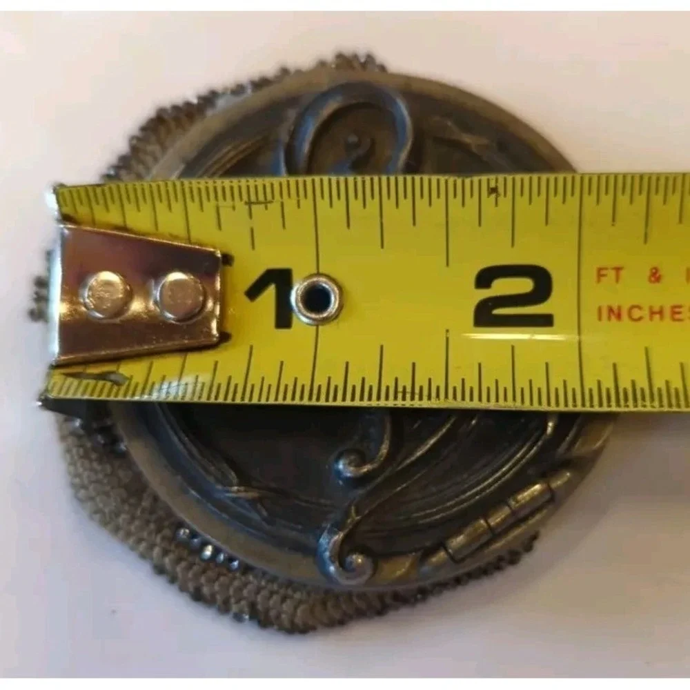 Antique Silver‎ Metal Top Coin Crochet Silver Beaded Purse Art Nouveau Victorian